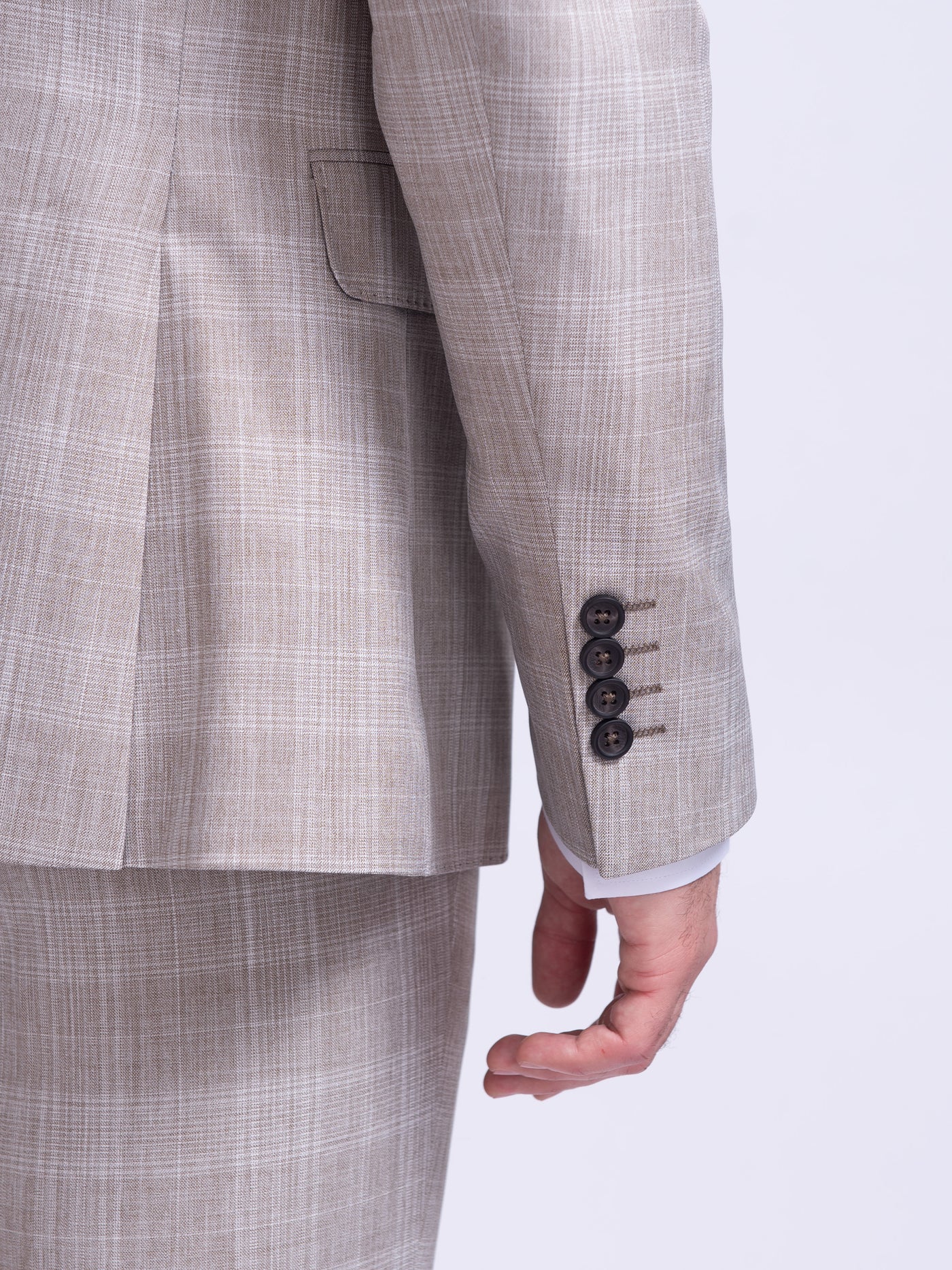 Carlo - Beige Prince of Wales Check Blazer