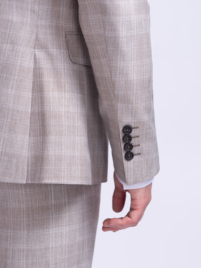 Soft Prince of Wales Check Blazer - Beige