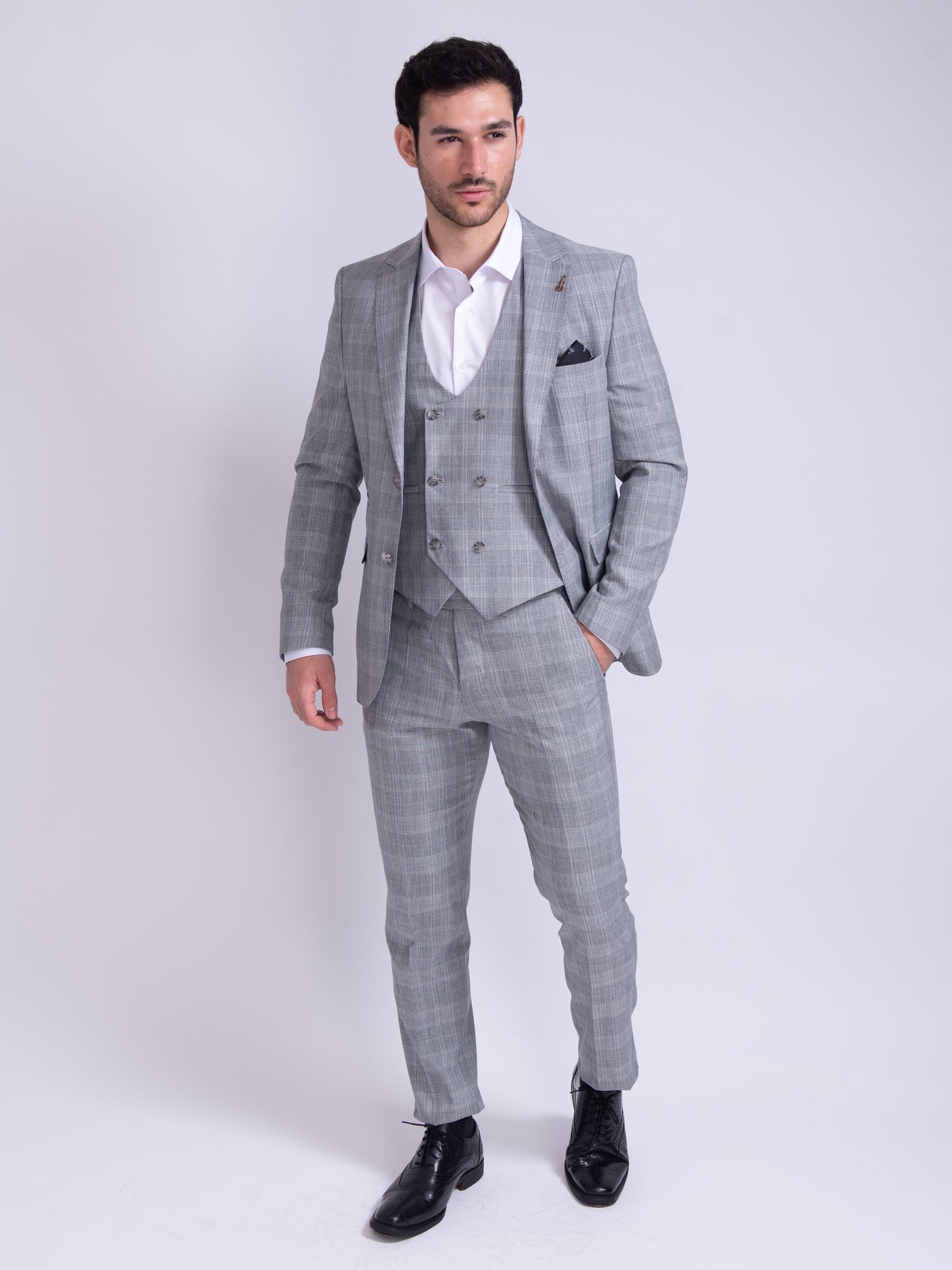 Carlo - Soft Prince of Wales Check Trousers