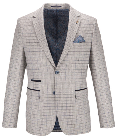 Multi Checked Blazer with contrast pocket openings