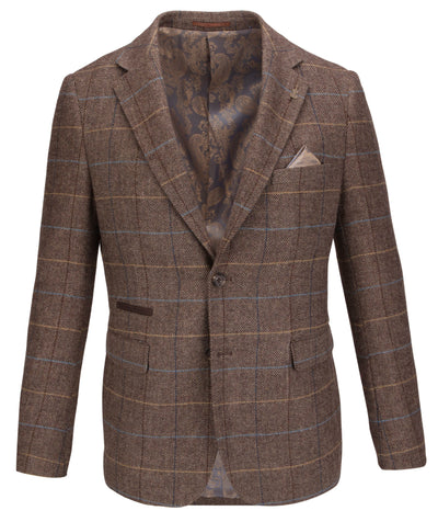 Sergio -  Tweed Check Brown Blazer