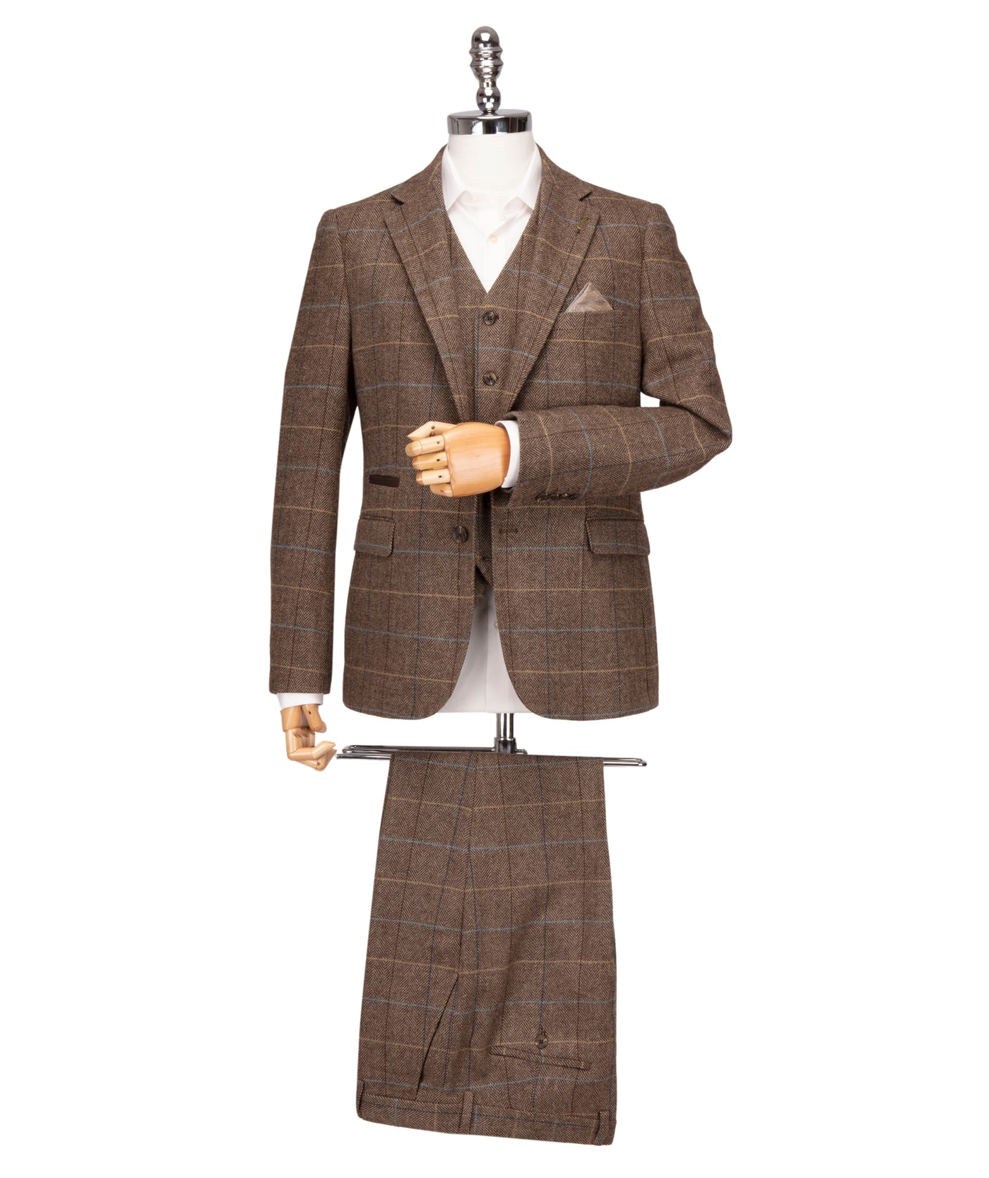 Sergio -  Tweed Check Brown Blazer