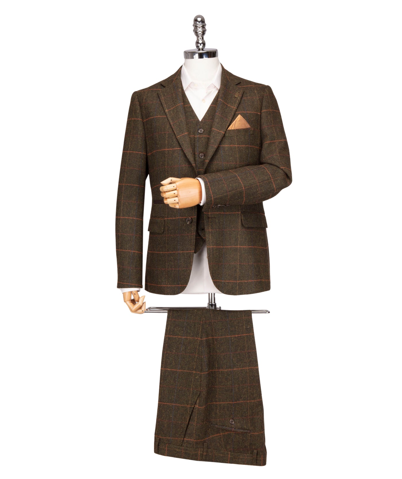 Sergio - Tweed Check Olive Blazer