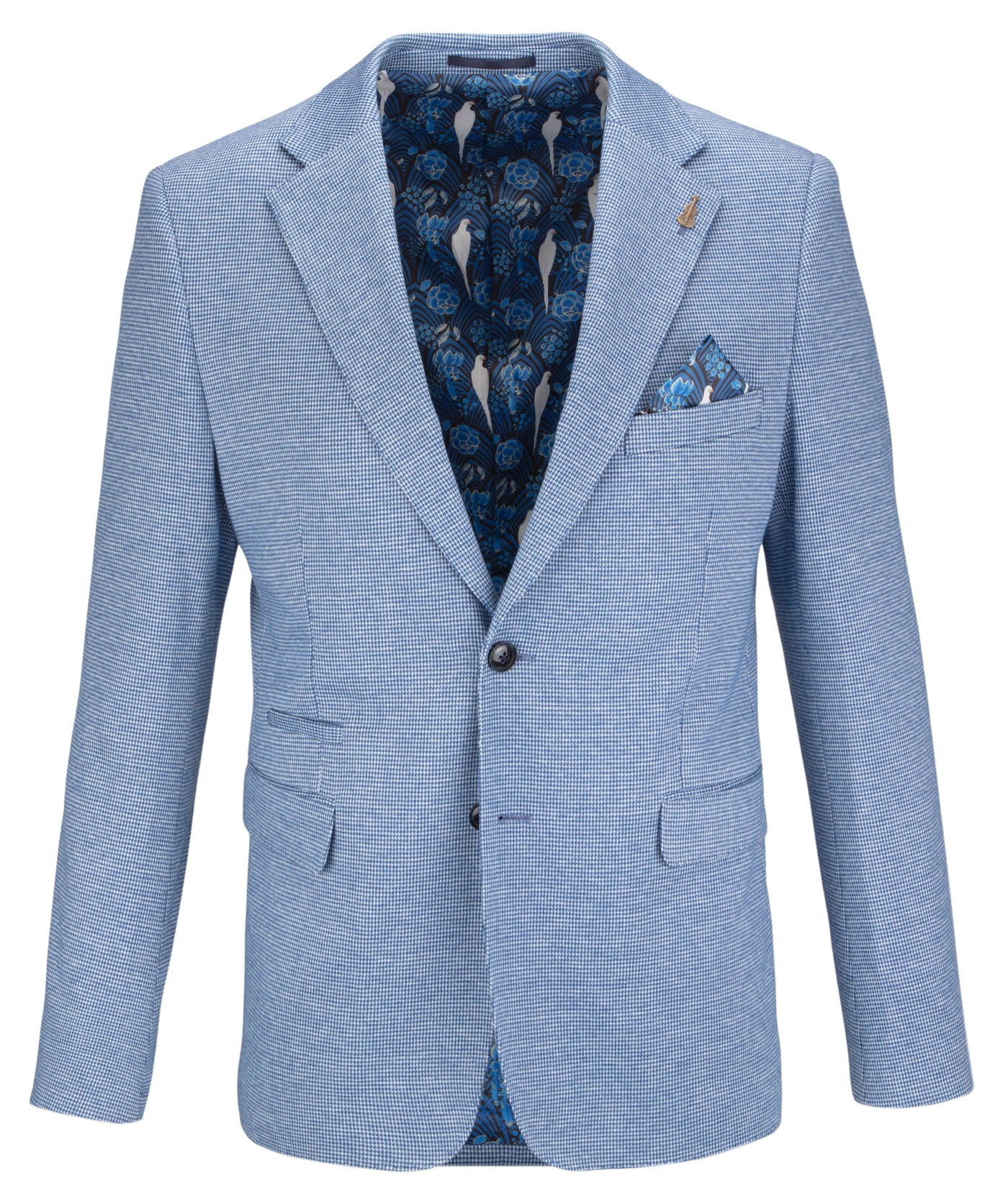 Men's Light Blue Jacket with Statement Lining