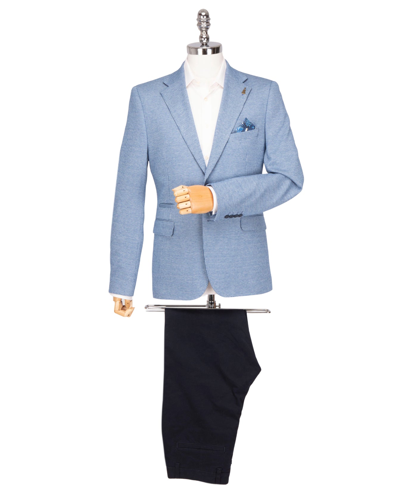 Men's Light Blue Jacket with Statement Lining