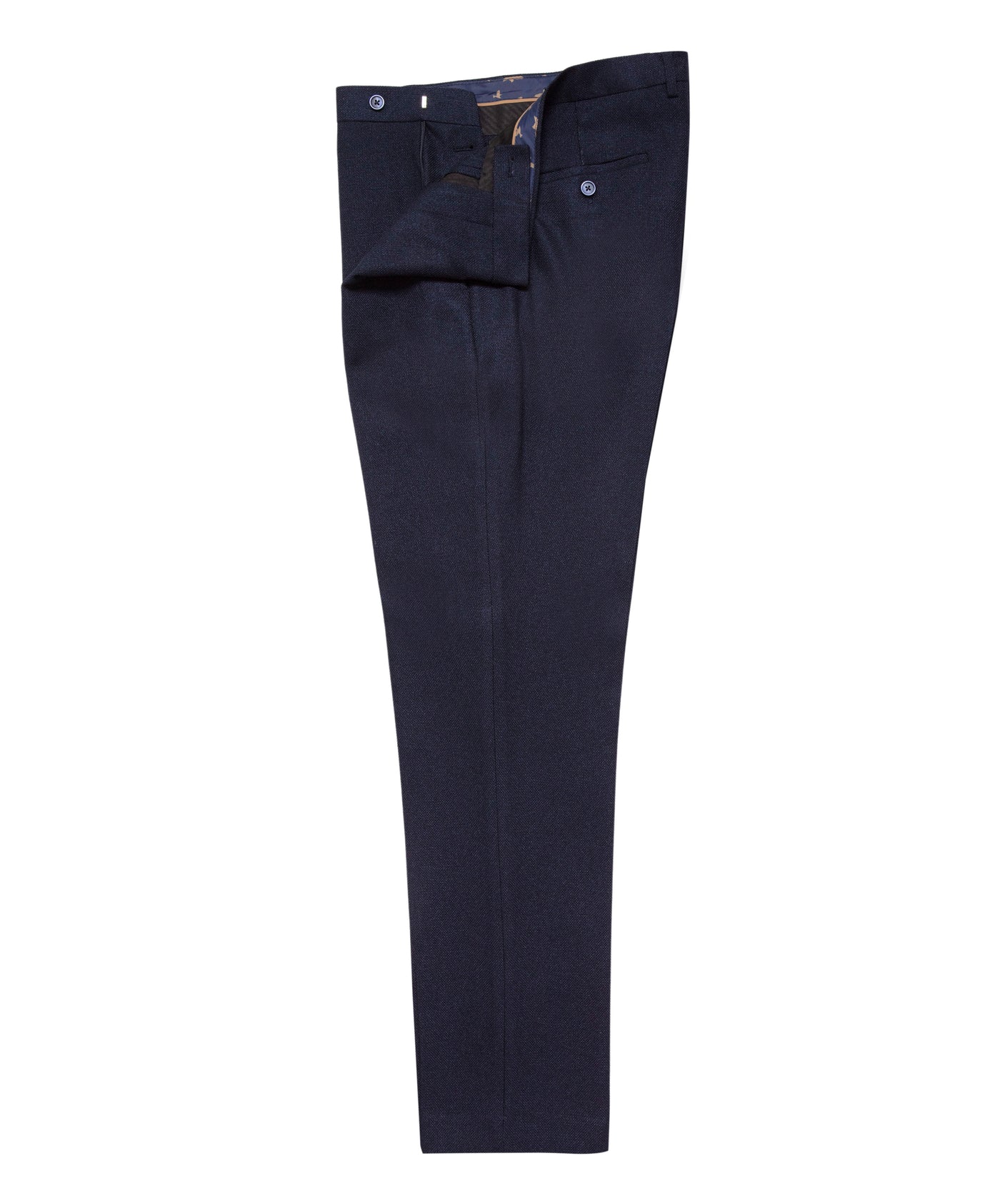 Navy Plain Smart Trousers