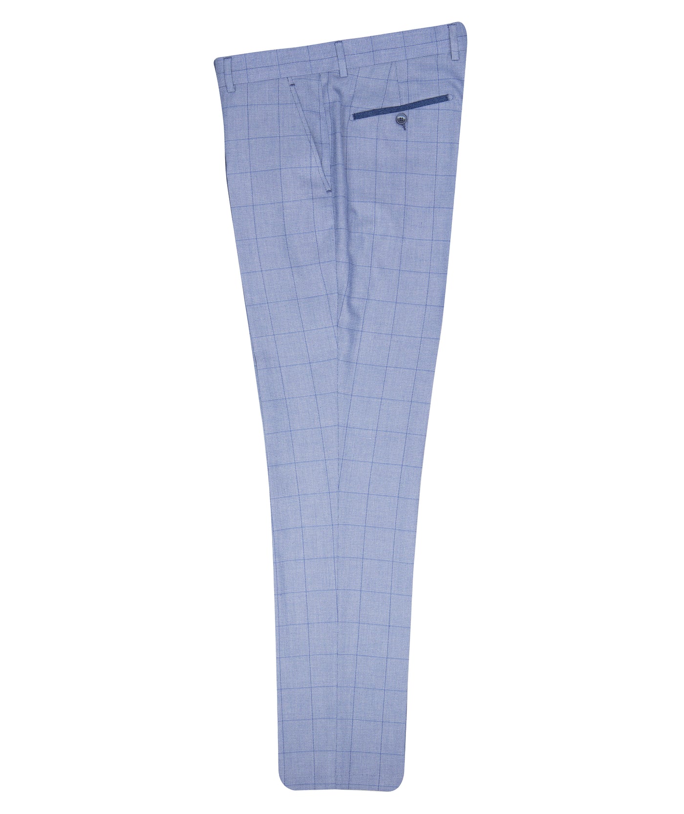 Men's Windowpane Check Trousers with Contrast Pocket Details