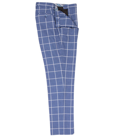 Check Grid Trousers - Blue
