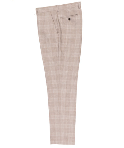 Soft Prince of Wales Check Trousers Beige