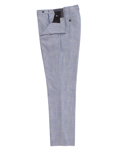 Men's Light Blue Check Trousers