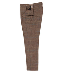 Sergio - Tweed Check Brown Trousers