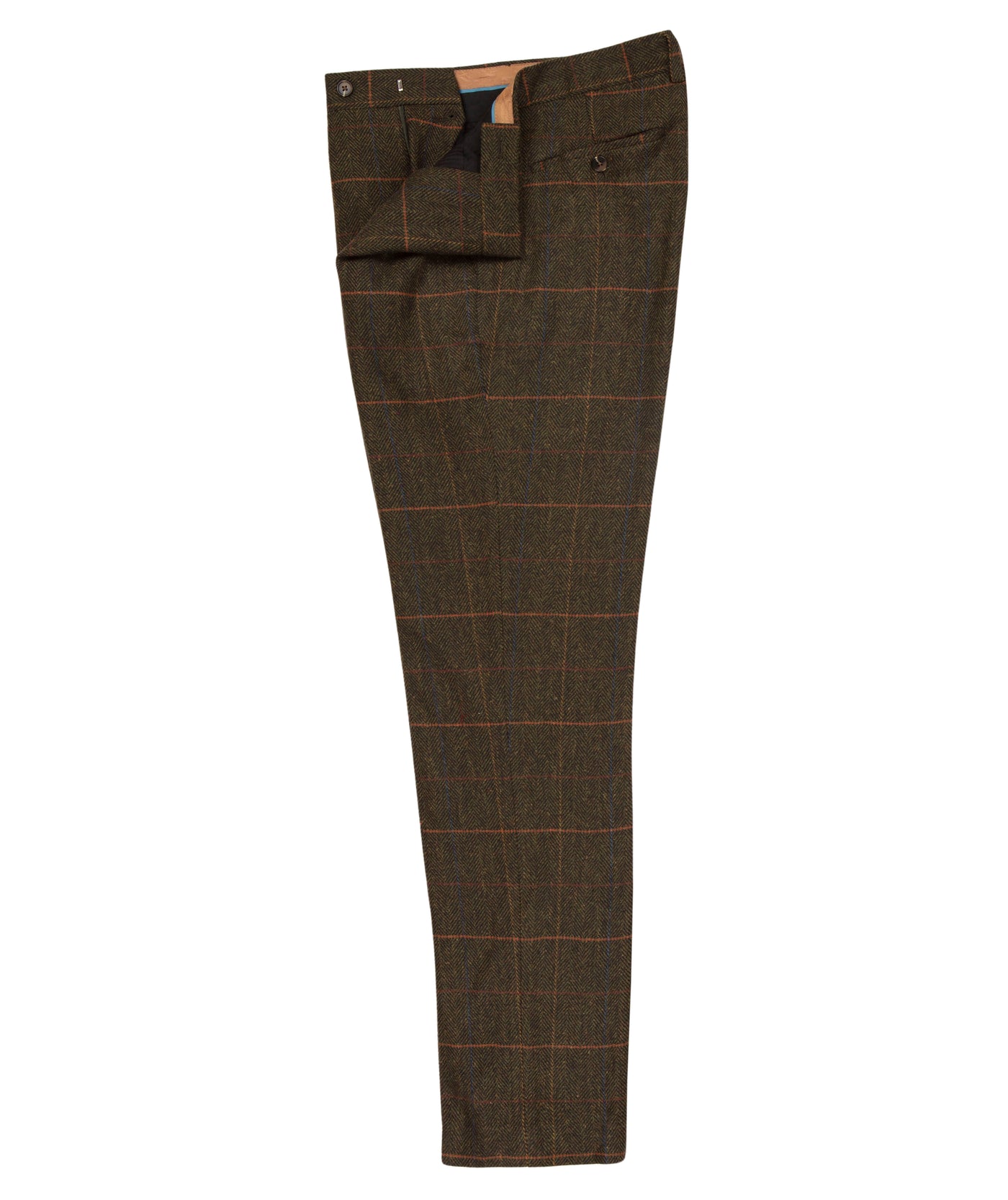 Sergio - Tweed Check Olive Trousers