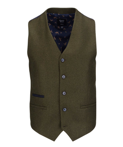Olive Waistcoat with contrast details