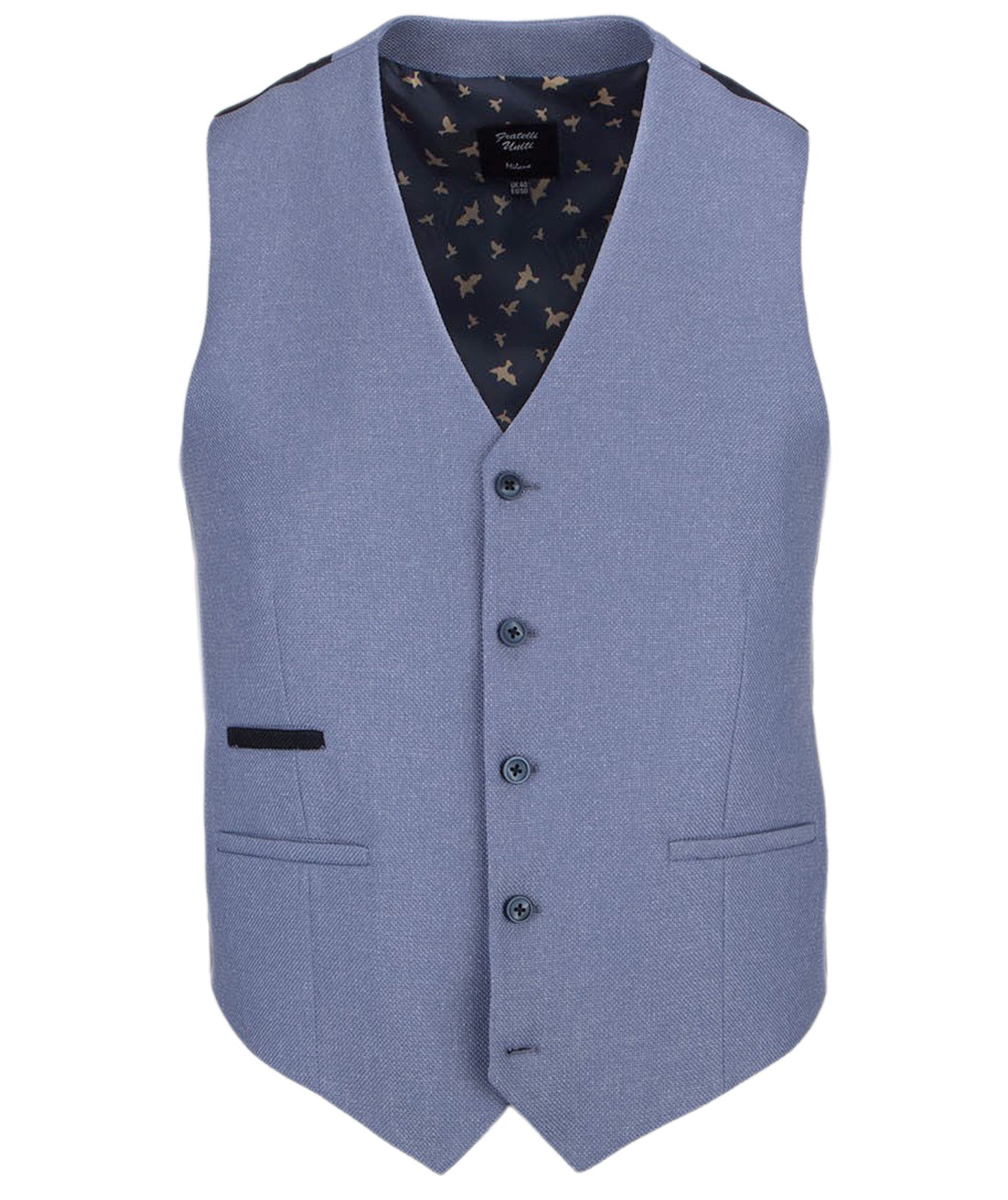 Sky Waistcoat with Contrast Details