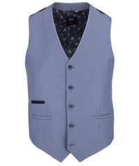 Sky Waistcoat with Contrast Details