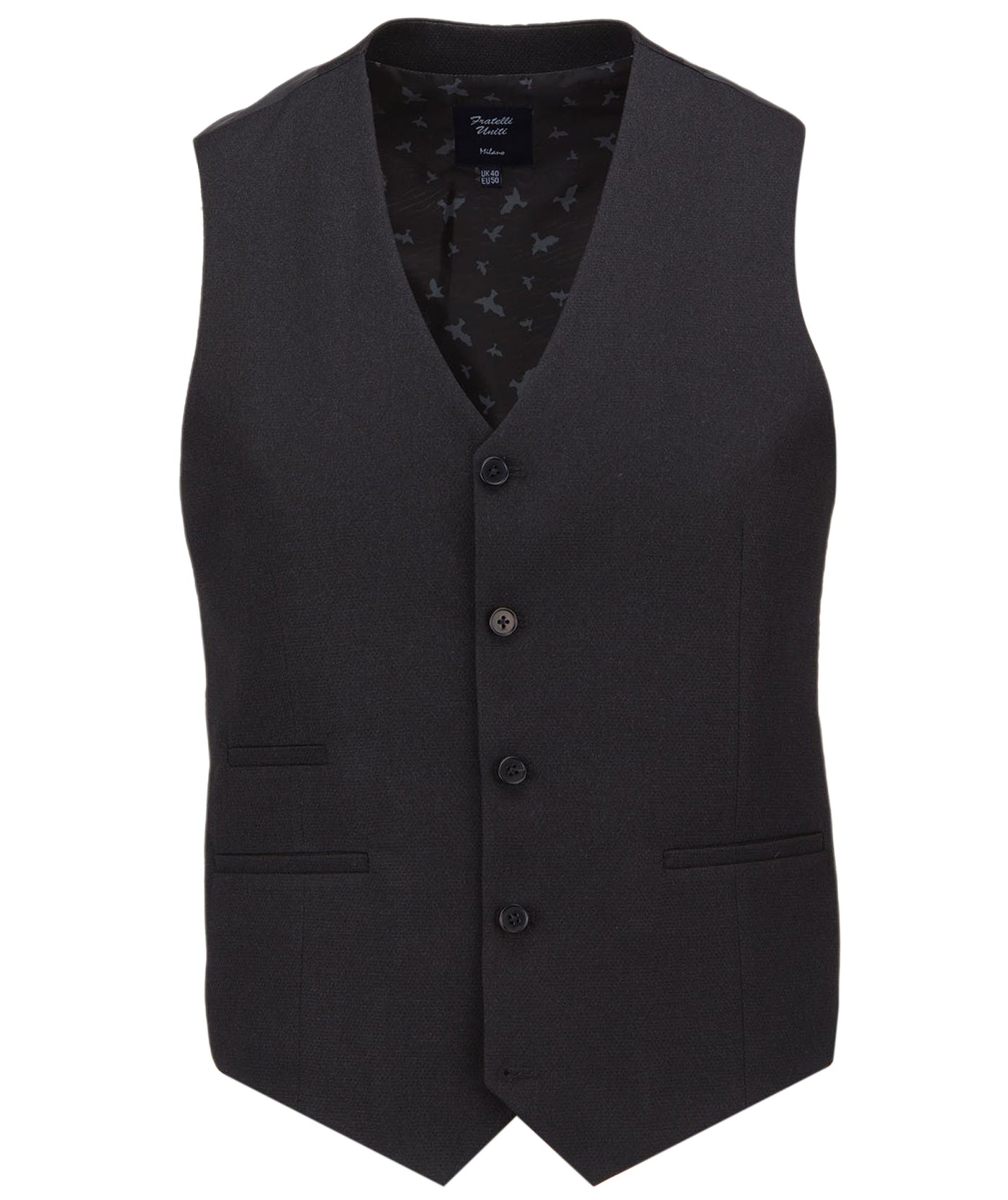 Smart Sharp Textured Waistcoat - Black 24