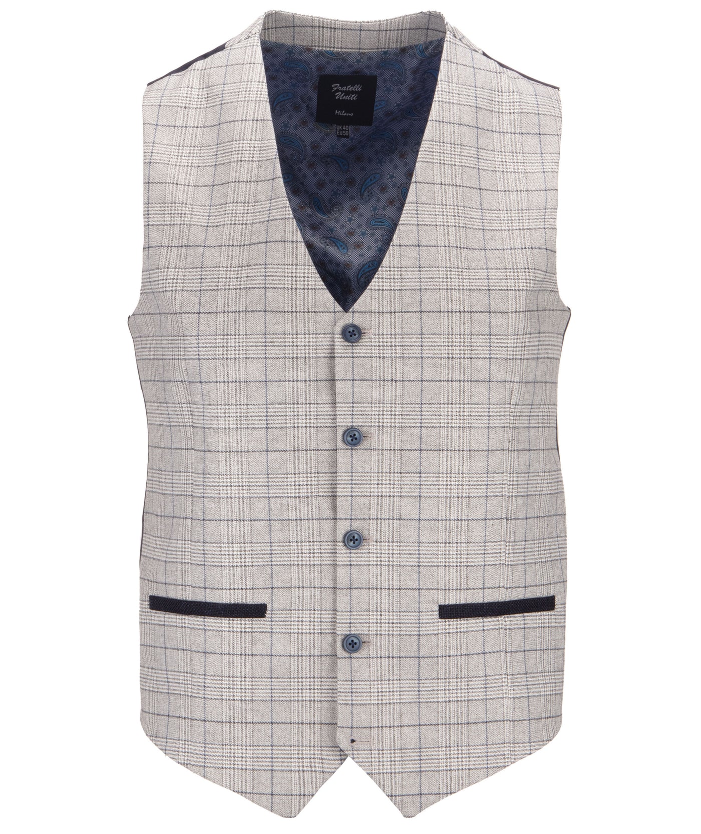 Cristian - Check Stone Waistcoat