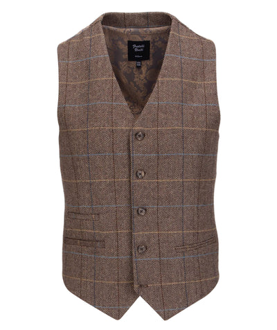 Checked Brown Waistcoat
