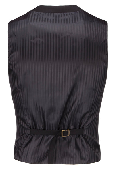 Men's Black Waistcoat with Double Button Detail