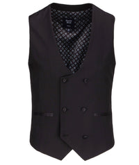 Valerio - Black Double Breasted Waistcoat